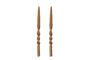 Miniature Pack of 2 Twist brown paraffin candles Clipped