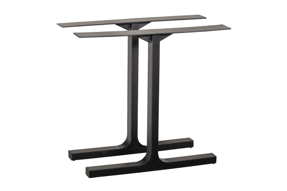 Paire de pieds de table 72x10x79 en métal noir Tablo Woood