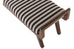 Miniatura Panca 157 cm legno marrone e tessuto a righe nero/bianco Valo 5