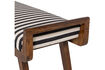 Miniatura Panca 157 cm legno marrone e tessuto a righe nero/bianco Valo 6
