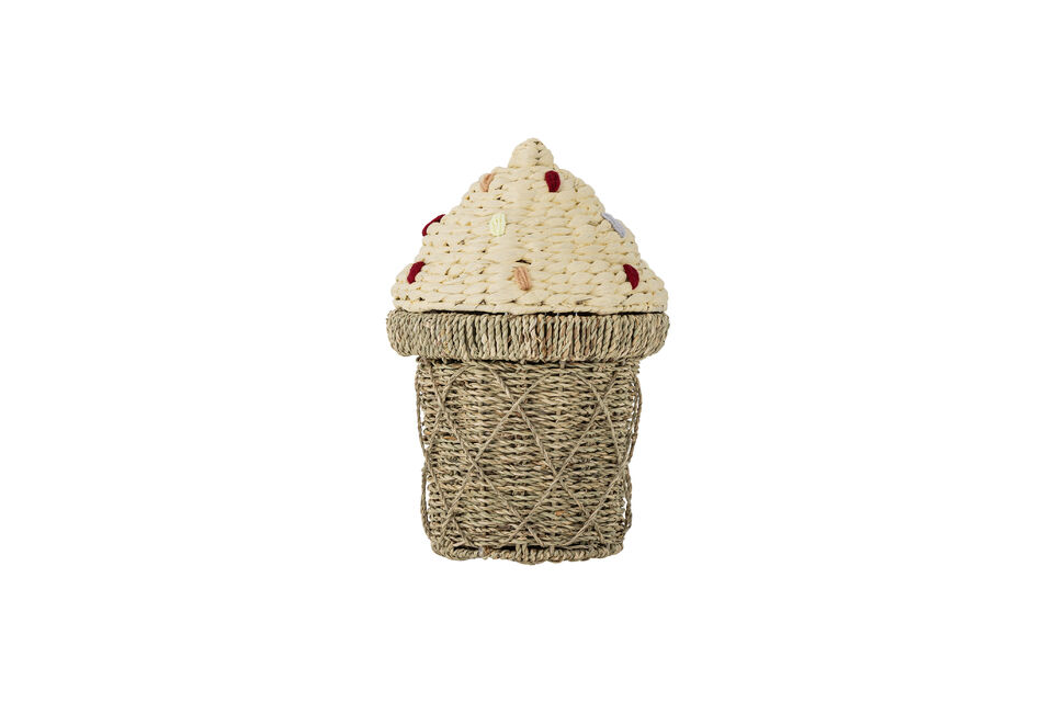 Panier avec couvercle D28xH41 cm en herbier marin naturel Cillie Bloomingville
