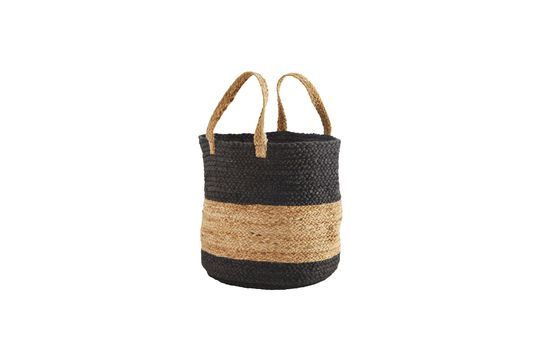 Panier avec poignées en jute beige et noir Tripola Détouré