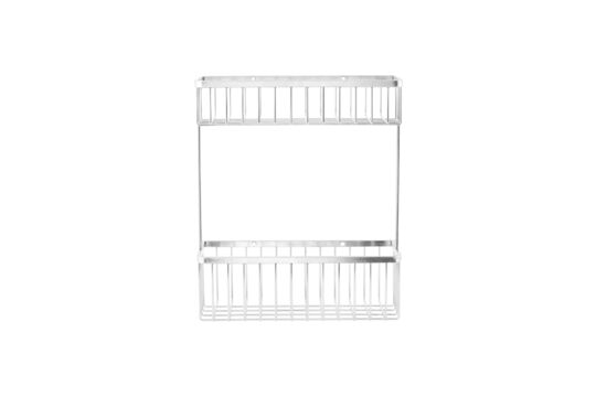 Panier de salle de bain 2 niveaux acier inoxydable argenté Double