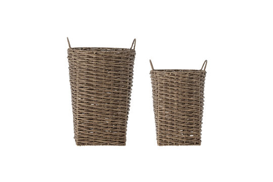 Paniers de rangement (lot de 2) en polyrotin marron Cestina