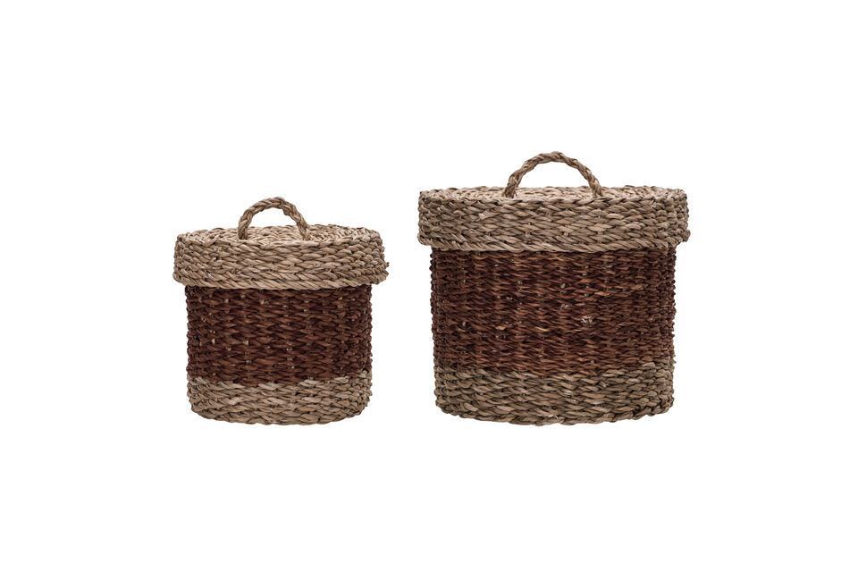 Paniers de rangement Lot de 2 Jonc de mer Marron Rangi House Doctor