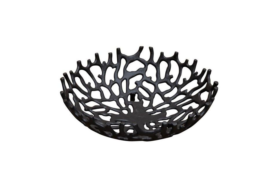 Papelera de aluminio Negro Chehoma