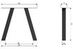 Miniatura Patas de mesa de jardín forma A metal negro Tablo 4