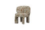 Miniature Patterned Armchair Natural and Brown Polyester Upke Clipped