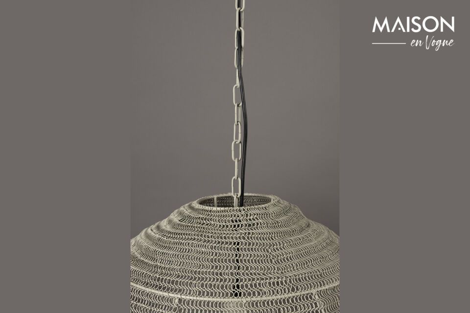 Iron suspension lamp for elegant, modern lighting.