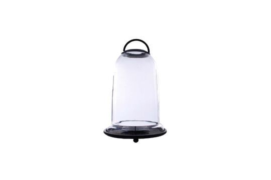 Pequeño portavelas de cristal transparente Campana