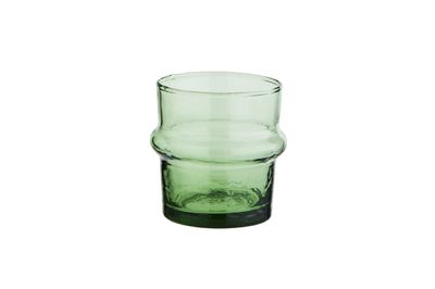Pequeño vaso de agua de cristal verde Beldi