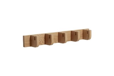 Perchero de madera Nomad de 5 ganchos en color beige