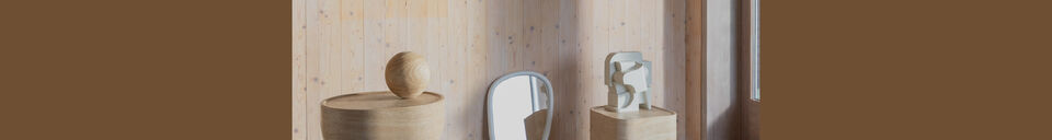 Mise en avant matière Petit miroir en bois blanc Looks