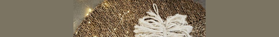 Mise en avant matière Petit tapis décoratif en jonc de mer Tallo