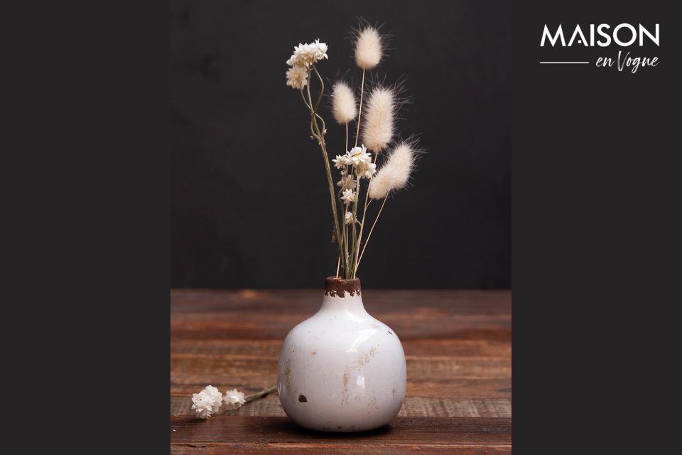 Petit vase en céramique blanc Houlle Chehoma