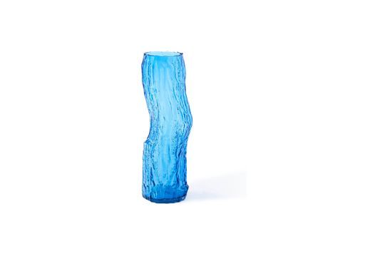 Petit vase en verre bleu Tree Log Détouré