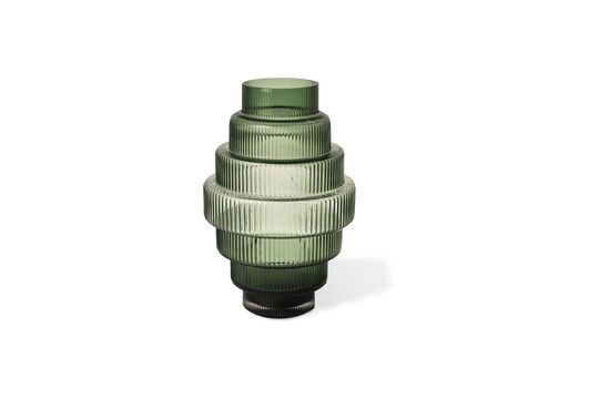 Petit vase en verre vert Steps