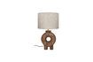 Miniature Petite lampe ronde en bois marron Lampedusa 1