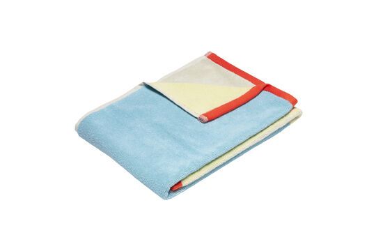Petite serviette en coton bleu Block