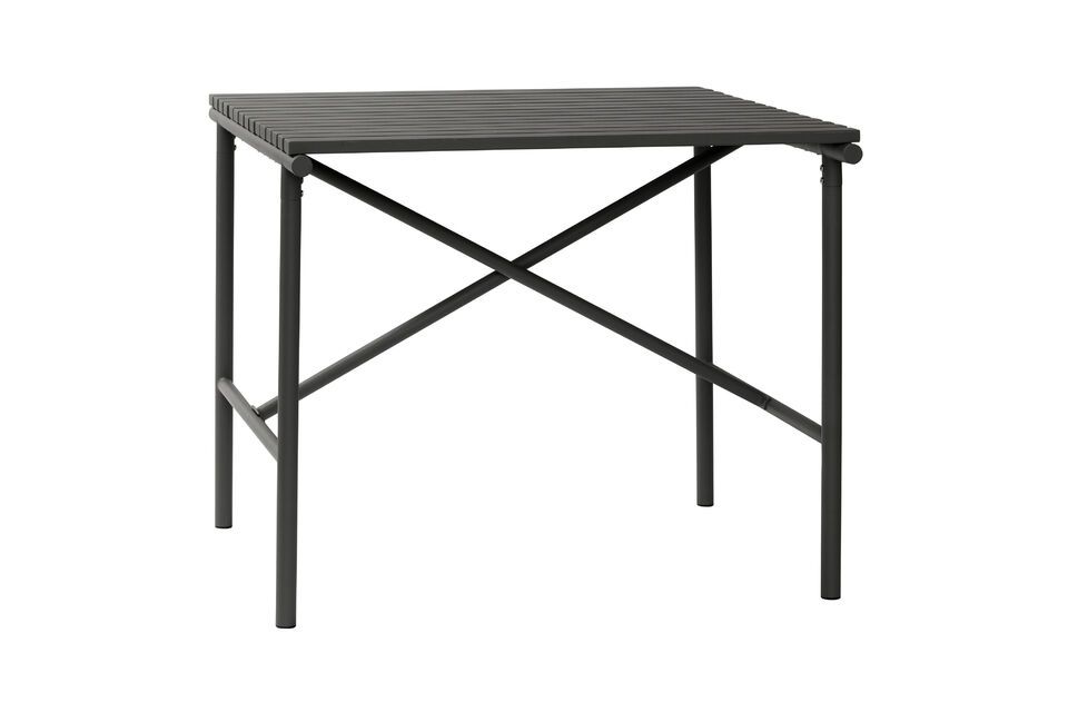 Petite table de repas en acier inoxydable noir Villa Hübsch