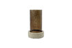 Miniature Photophore h 21,5 cm verre et travertin marron Rivo 1