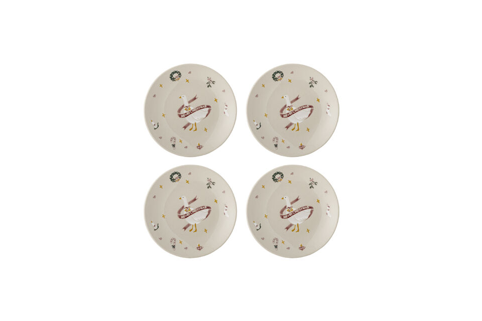 Piatti D16 cm set di 4 in gres multicolore Mary Bloomingville