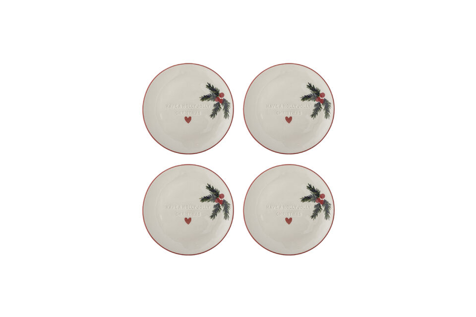 Piatti (set da 4) in gres naturale Jovida Bloomingville