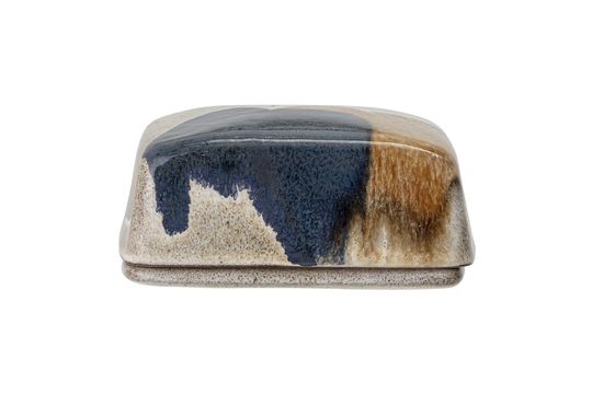 Piatto da burro in gres grigio Jules