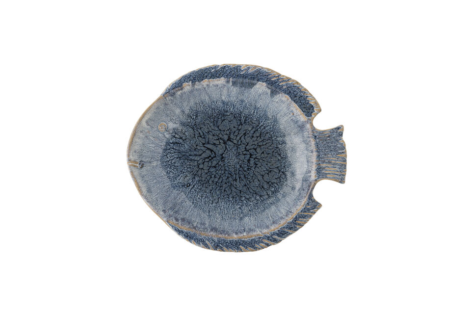 Piatto da portata in grès blu Fae - 6