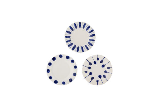 Piatto Ø22 cm set da 3 in gres blu Linora Foto ritagliata