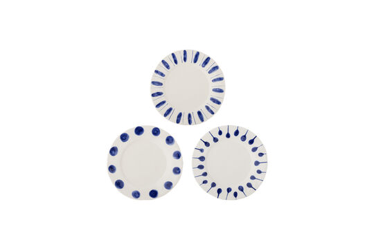 Guarda il profilo del prodotto piatto set di 3 Ø28 cm in gres blu Linora Piatto set di 3 Ø28 cm in gres blu Linora