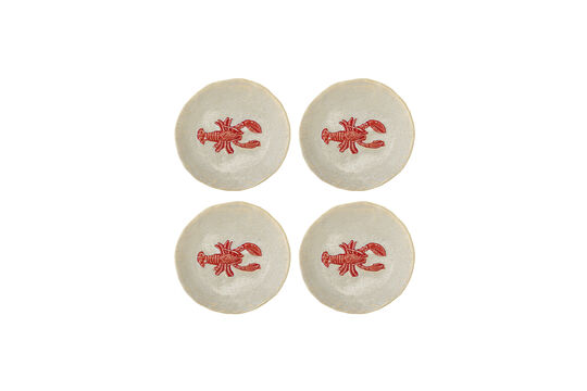 Piatto set di 4 in gres rosso Hadden Foto ritagliata