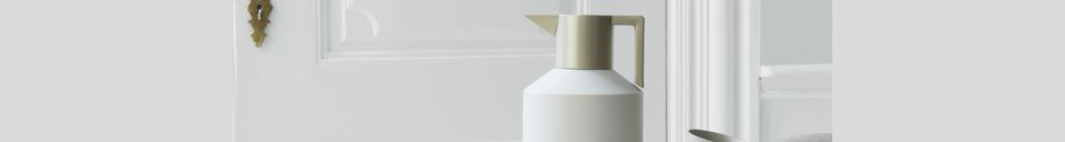Mise en avant matière Pichet isotherme 1L blanc et argenté Geo