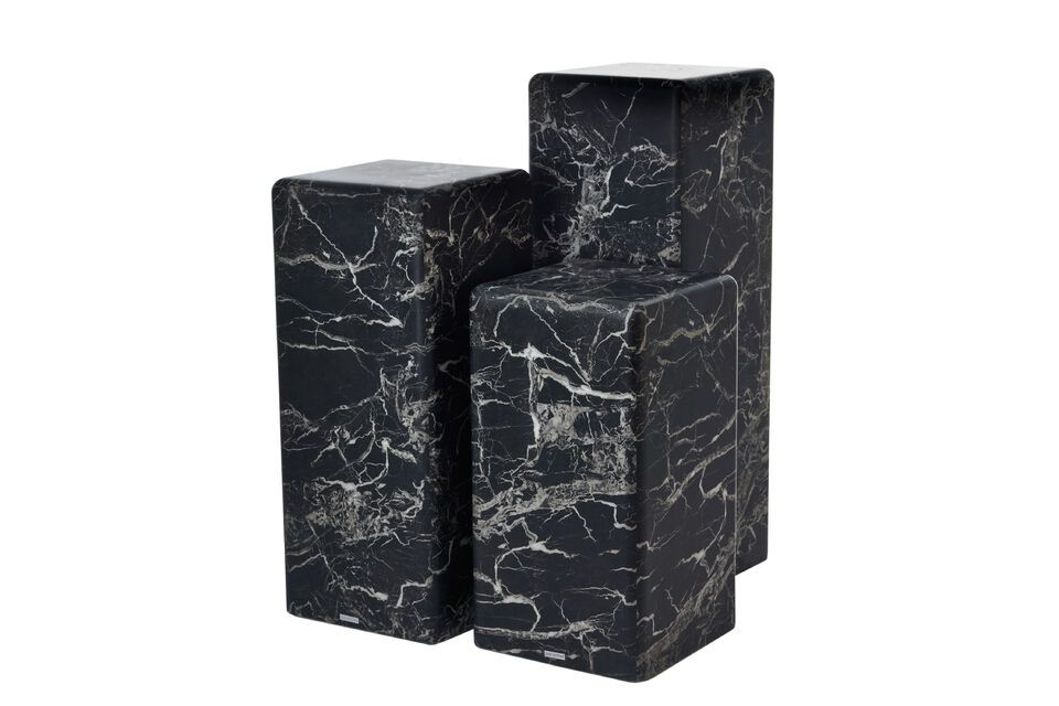Pilier aspect marbre noir, base en résine marbre artificiel, pratique et luxueux