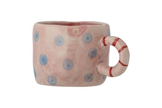 See the product profile pink stoneware mug with blue polka dots Nini Pink stoneware mug with blue polka dots Nini