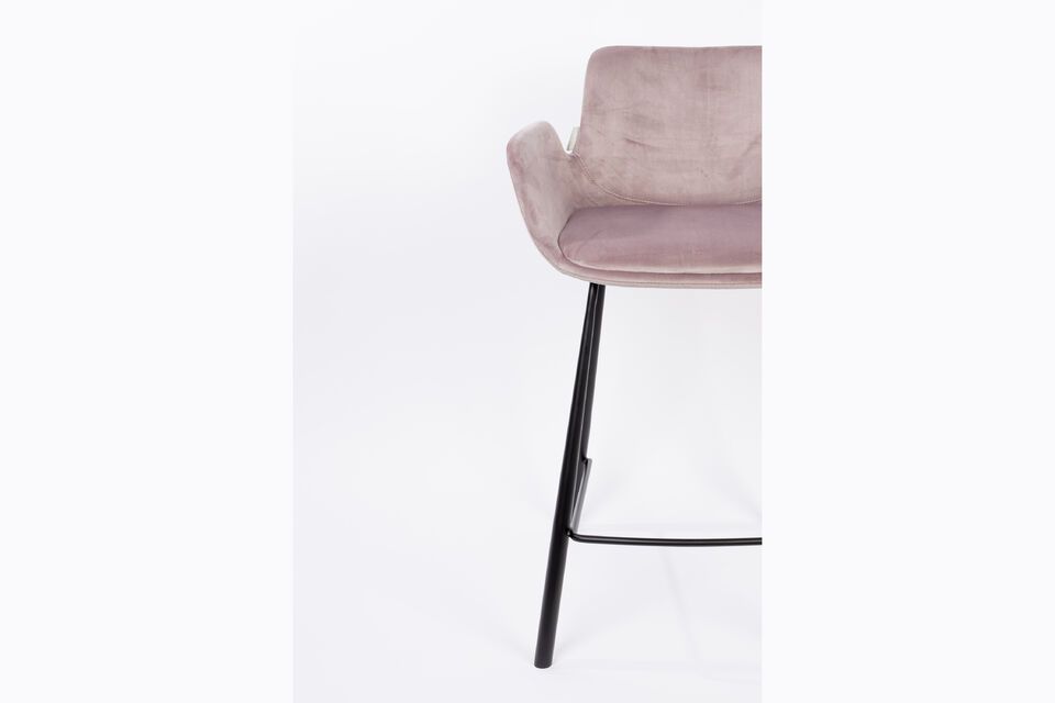 Pink velvet counter stool Brit - 10