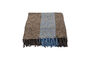 Miniatura Plaid 130 x 180 cm Cotone Marrone e Blu Chiaro Ponra Foto ritagliata