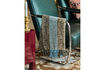 Miniatura Plaid 130 x 180 cm Cotone Marrone e Blu Chiaro Ponra 2
