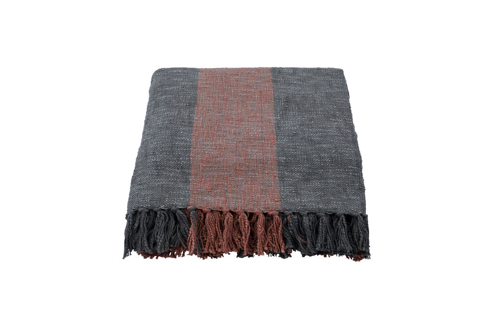 Plaid 130 x 180 cm in cotone khaki e rosso Ponra House Doctor