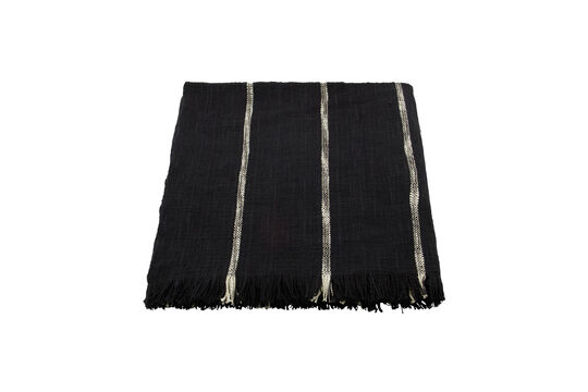 Plaid 130x180 cm Cotone Bianco Sporco e Grigio Tuur