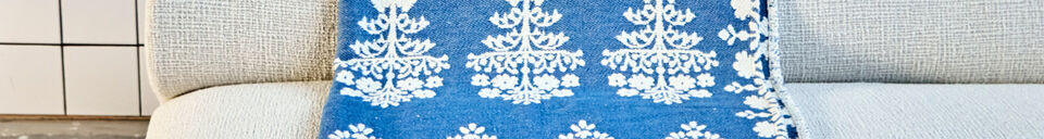 Materiali prima di tutto Plaid 140 x 200 cm Cotone Blu Mazzo
