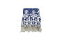 Miniatura Plaid 140 x 200 cm Cotone Blu Mazzo Foto ritagliata