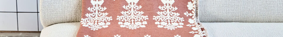 Benadrukte materialen Plaid 140x200 cm katoen terracotta Mazzo
