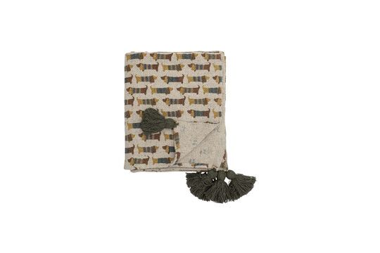 Plaid en coton recyclé marron Charlie