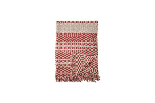 Plaid Noilhan en coton rouge recyclé
