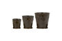 Miniature Planter Set of 3 Earthenware Brown HDCora Clipped