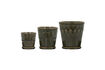 Miniature Planters Set of 3 Grey Earthenware Cora 1