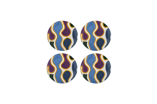 Plate D18 cm (Set of 4) Stoneware Multi Salacia Clipped