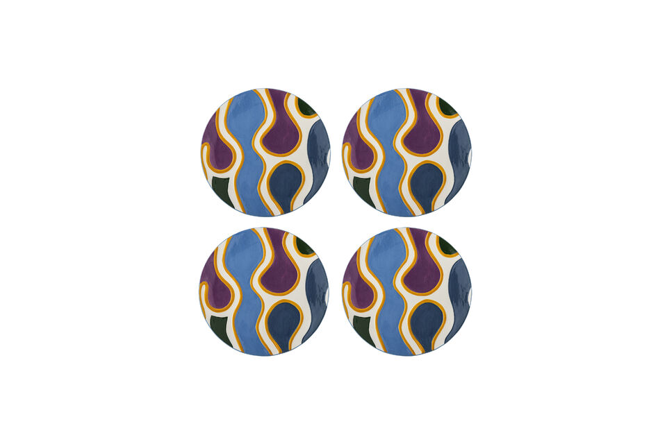 Plate D18 cm (Set of 4) Stoneware Multi Salacia Bloomingville