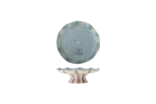 Plateau à gâteau D28xH9,5 cm en grès multicolore Willa Détouré